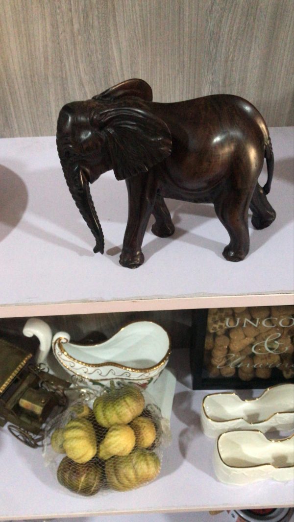 wooden artwork of elephant
